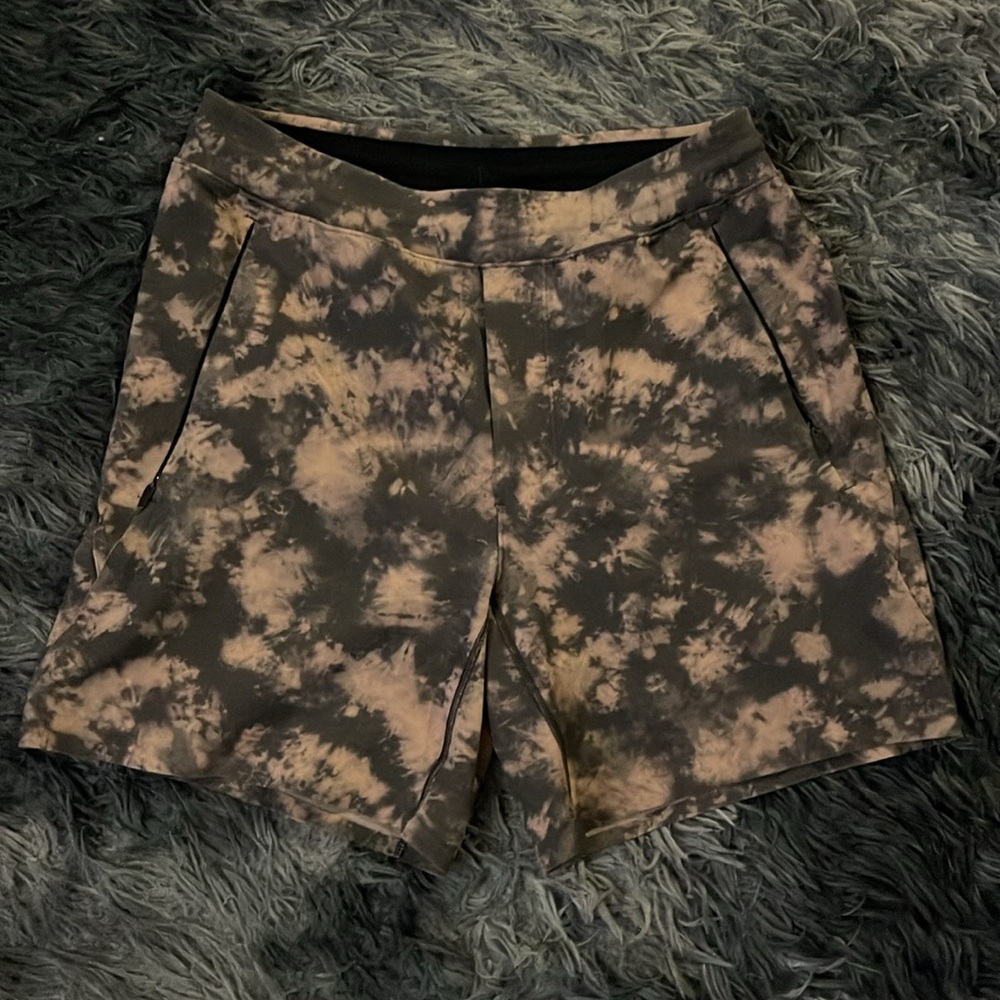 Lululemon Tie Dye Orange & Black Shorts